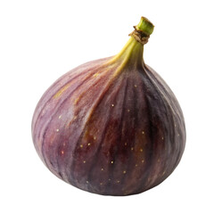 A whole single fig isolated on a transparent background