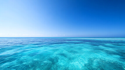 Fototapeta premium Tranquil ocean scene with wide sky and soft clouds high resolution picture