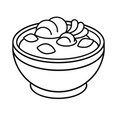 clam chowder outline drawing vector