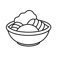 clam chowder outline drawing vector