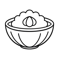 clam chowder outline drawing vector