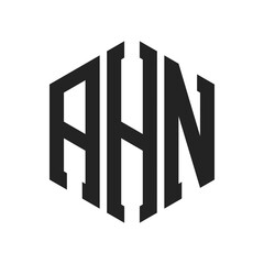 AHN Logo Design. Initial Letter AHN Monogram Logo using Hexagon shape
