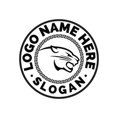 Creative Angry tiger face with a circle vector logo icon