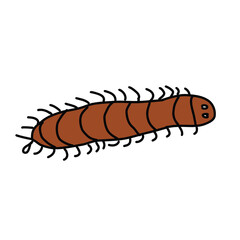 CENTIPEDE on white background. Cartoon Style Illustration