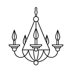 crystal chandelier line art vector