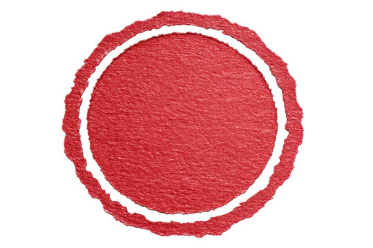 red stemp mark texture isolated on white or transparent png