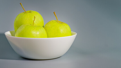 Still life with green apples