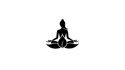 Elegant silhouette of a meditating figure embodying tranquility and inner peace in a serene atmosphere, promoting mindfulness and relaxation