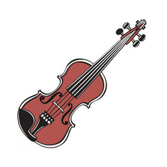 Obraz premium Vector Illustration of Musical Instrument Violin.