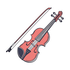 Violin Vector Illustration of Musical Instrument.