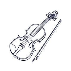 Obraz premium Violin Silhouette Vector isolated on white
