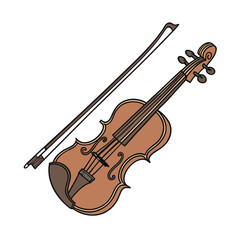 Fototapeta premium Violin Vector Illustration of Musical Instrument.