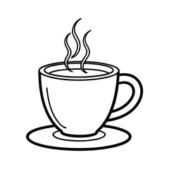 outline of a morning coffee cup with steam