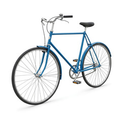 Blue Vintage Bicycle on White Background