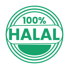 Halal badge symbol, halal badge, halal certified label, round halal stamp design, halal food icon