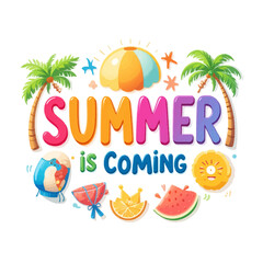 Naklejka premium Summer is Coming with Summer icons