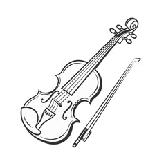 Violin Silhouette Vector isolated on white