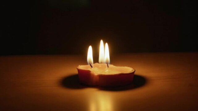 A simple and clear sentence for naming the image could be:
Burning candles glowing in the dark inside a church on a romantic holiday night