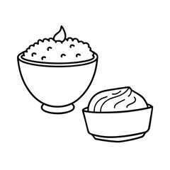 risotto tiramisu sketch vector