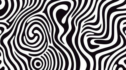 Abstract black and white wavy lines create a modern artistic pattern for versatile design applications.