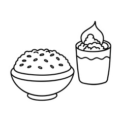 risotto tiramisu sketch vector