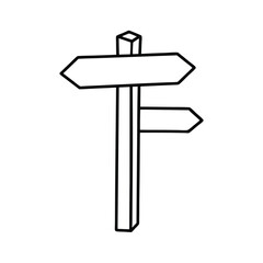 sketch direction sign hand drawn doodle style