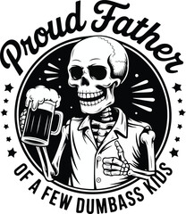 proud father of a few kids father 's t shirt graphic