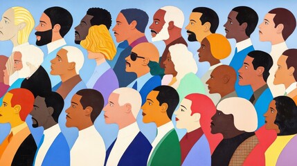 An illustration of diverse individuals representing various backgrounds and cultures, emphasizing unity and diversity.
