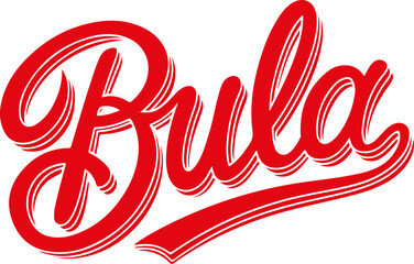 Obraz premium Red Bula Script Text.