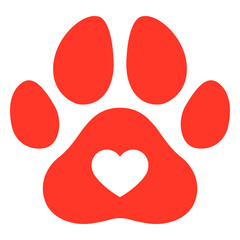 Red dog footprint flat © Vexels