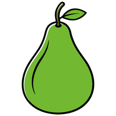 Healthy ripe green pear, a fresh sweet organic fruit illustration isolated on white