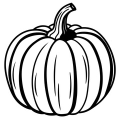 Fresh ripe orange pumpkin isolated on a white background, perfect for Halloween, autumn harvest, or Thanksgiving decoration