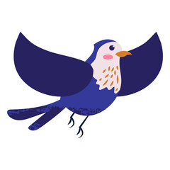 Flying blue bird illustration bird