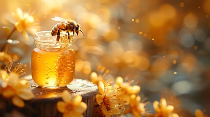 Warm Sunlight Shining On Honey image