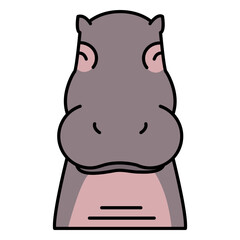 Happy hippopotamus head 