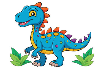 Obraz premium Cute Cartoon Dinosaur Illustration for Kids