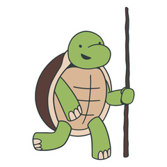 Turtle with staff color stroke