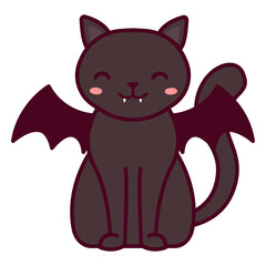 Kawaii Halloween black cat