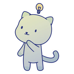 Cute cat with lightbulb