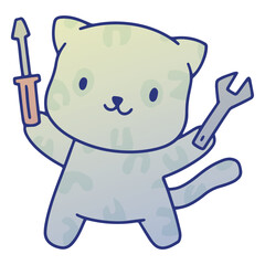 Cat mechanic character