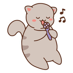 Cute cat singing animal
