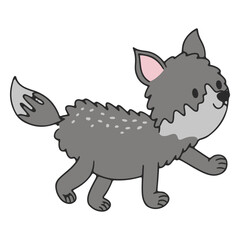 Walking wolf cute baby animal