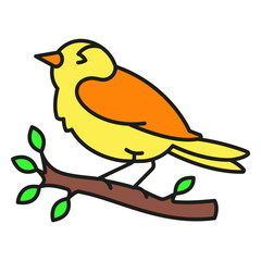 Bird animal color stroke