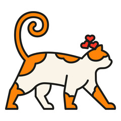 Cat animal color stroke