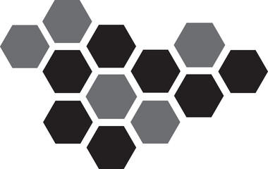 Grayscale Geometric Honeycomb Pattern with Polygonal Tiles &ndash; Futuristic Vector Art for Layouts and Wall Designs

