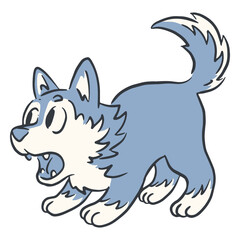 Howling wolf cute animal