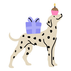 Cute dog enjoying its birthday