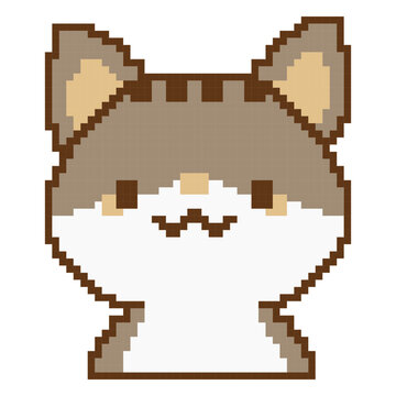 Cute cat in pixel art style