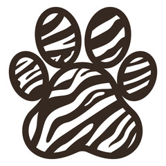 Standout animal texture in paw-shaped frame