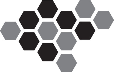 Obraz premium Grayscale Geometric Honeycomb Pattern with Polygonal Tiles – Futuristic Vector Art for Layouts and Wall Designs